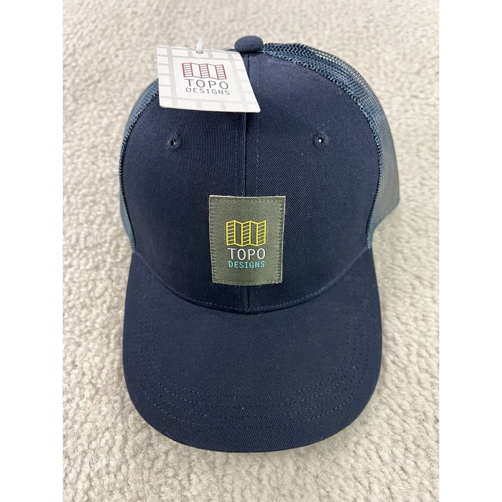 Topo Designs Trucker Hat Cap Snapback Navy Original Logo Patch One Size New